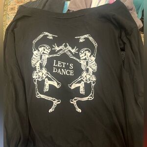 Lu Feng wide collar long sleeve “Let’s Dance” skeleton shirt in GUC